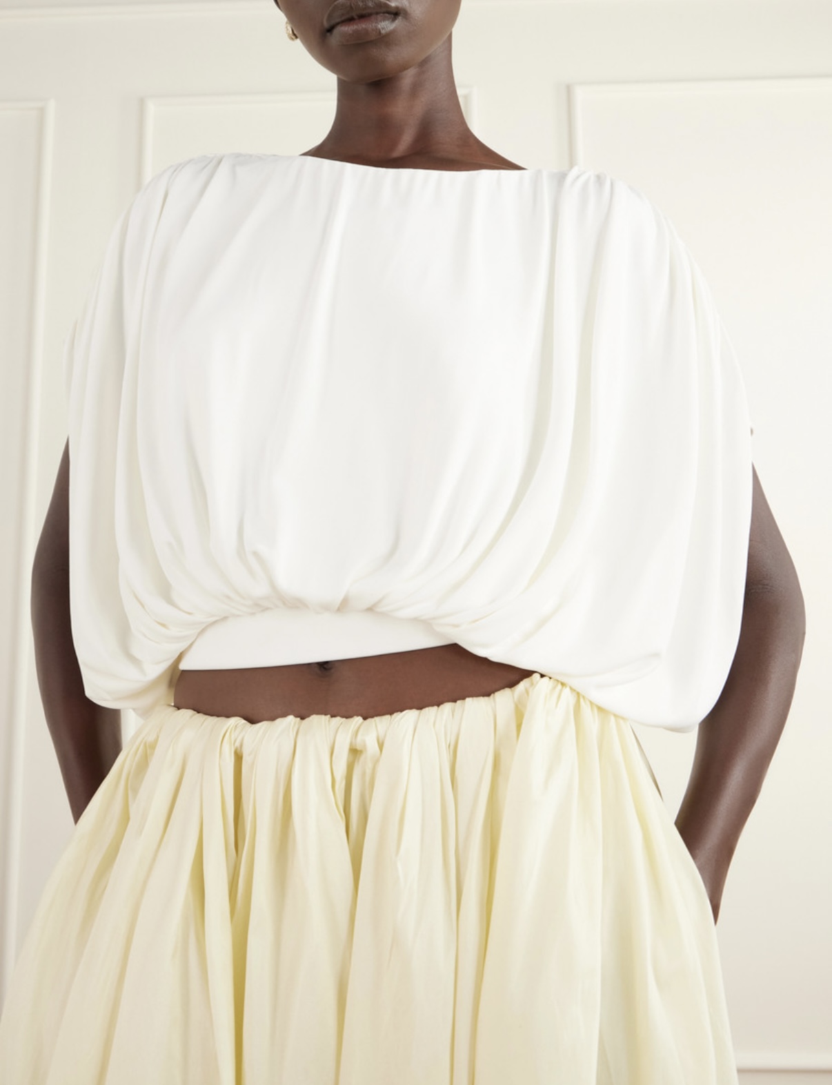 Abadia Draped Stretch Jersey Blouse