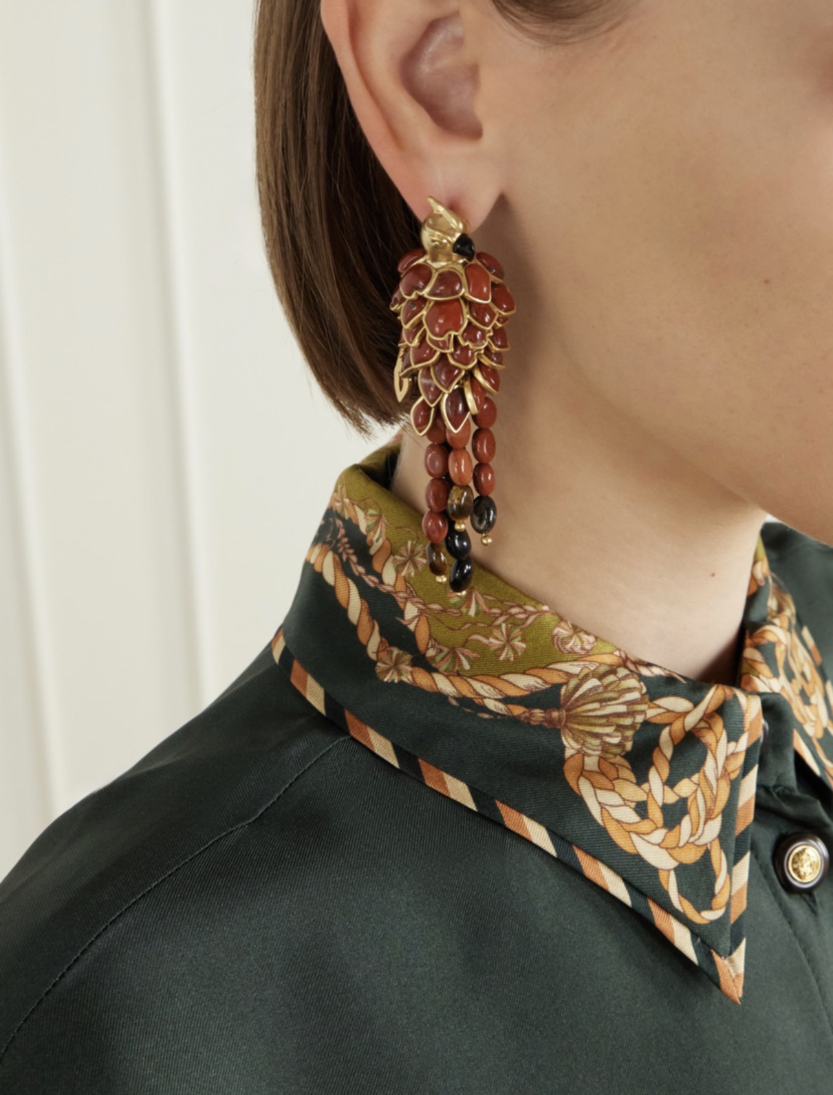 ZIMMERMANN Plume gold-plated and enamel earrings