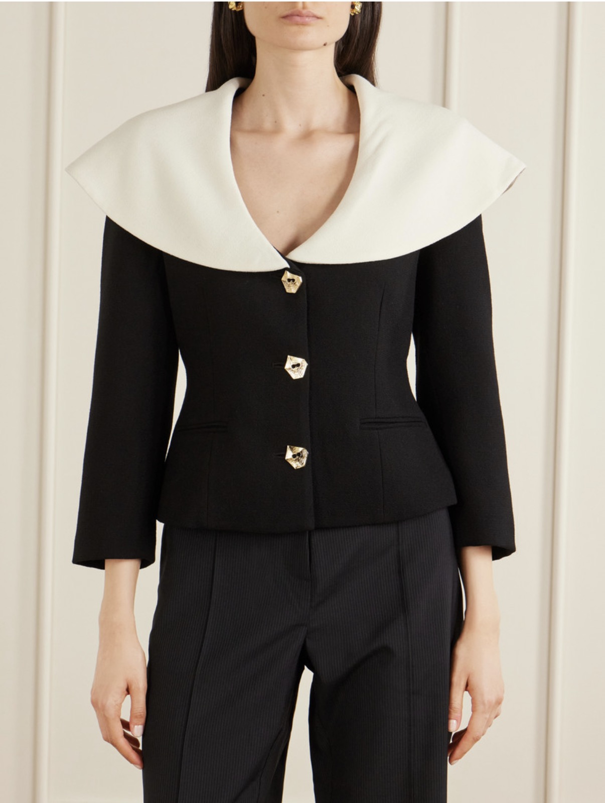 VIOLANTE NESSI Manuela embellished wool jacket