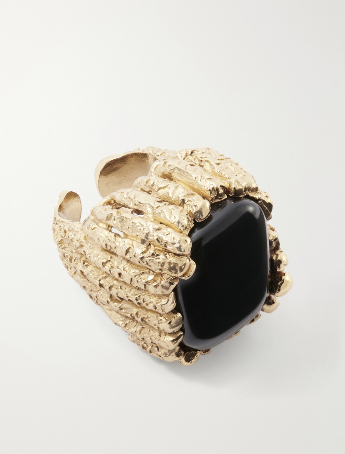 PAOLA SIGHINOLFI Bosco18-karat gold-plated pewter resin ring